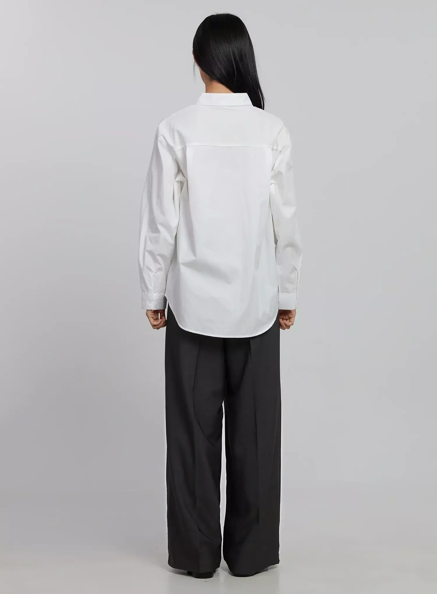 Basic Long Sleeve Button-Up Shirt ID516 - Image 8
