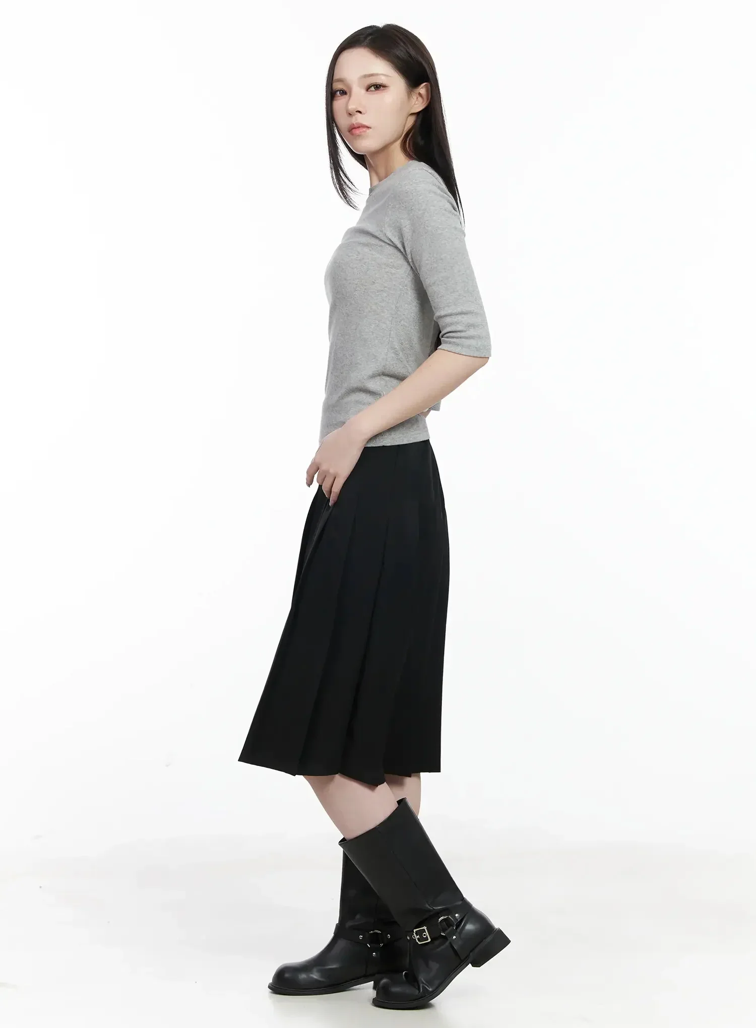 Basic Mid-Length Long Sleeve Top IF502 - Image 12