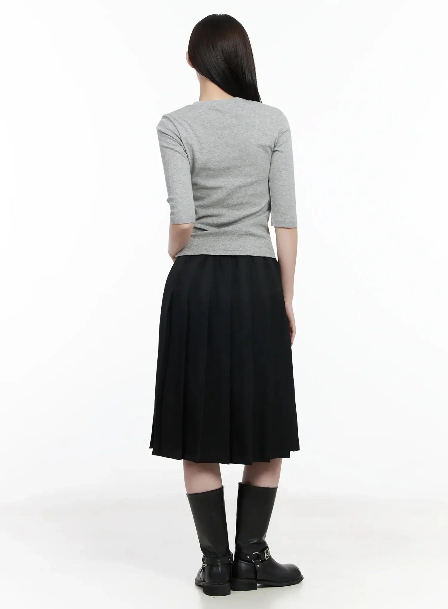 Basic Mid-Length Long Sleeve Top IF502 - Image 13