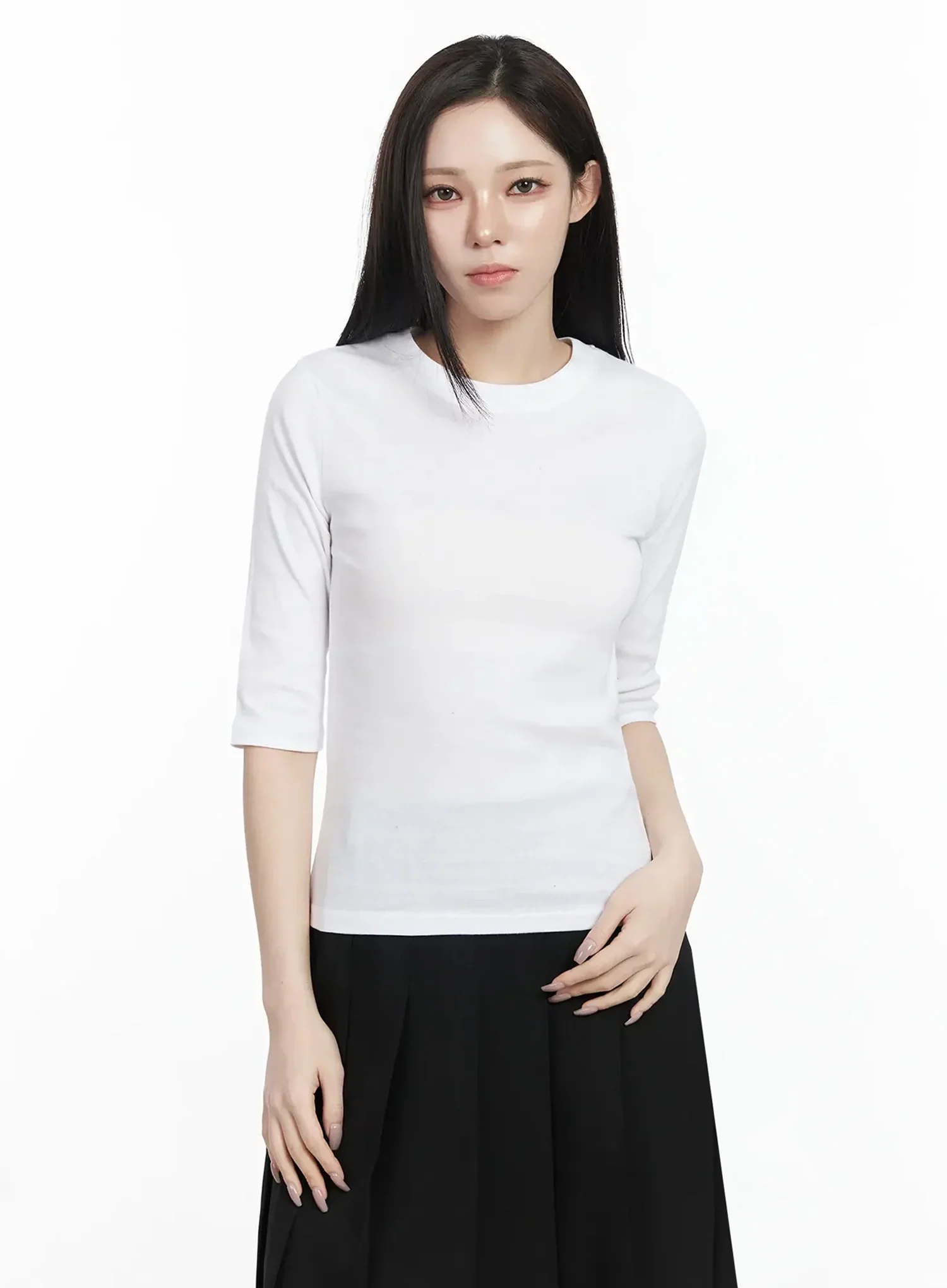 Basic Mid-Length Long Sleeve Top IF502 - Image 2