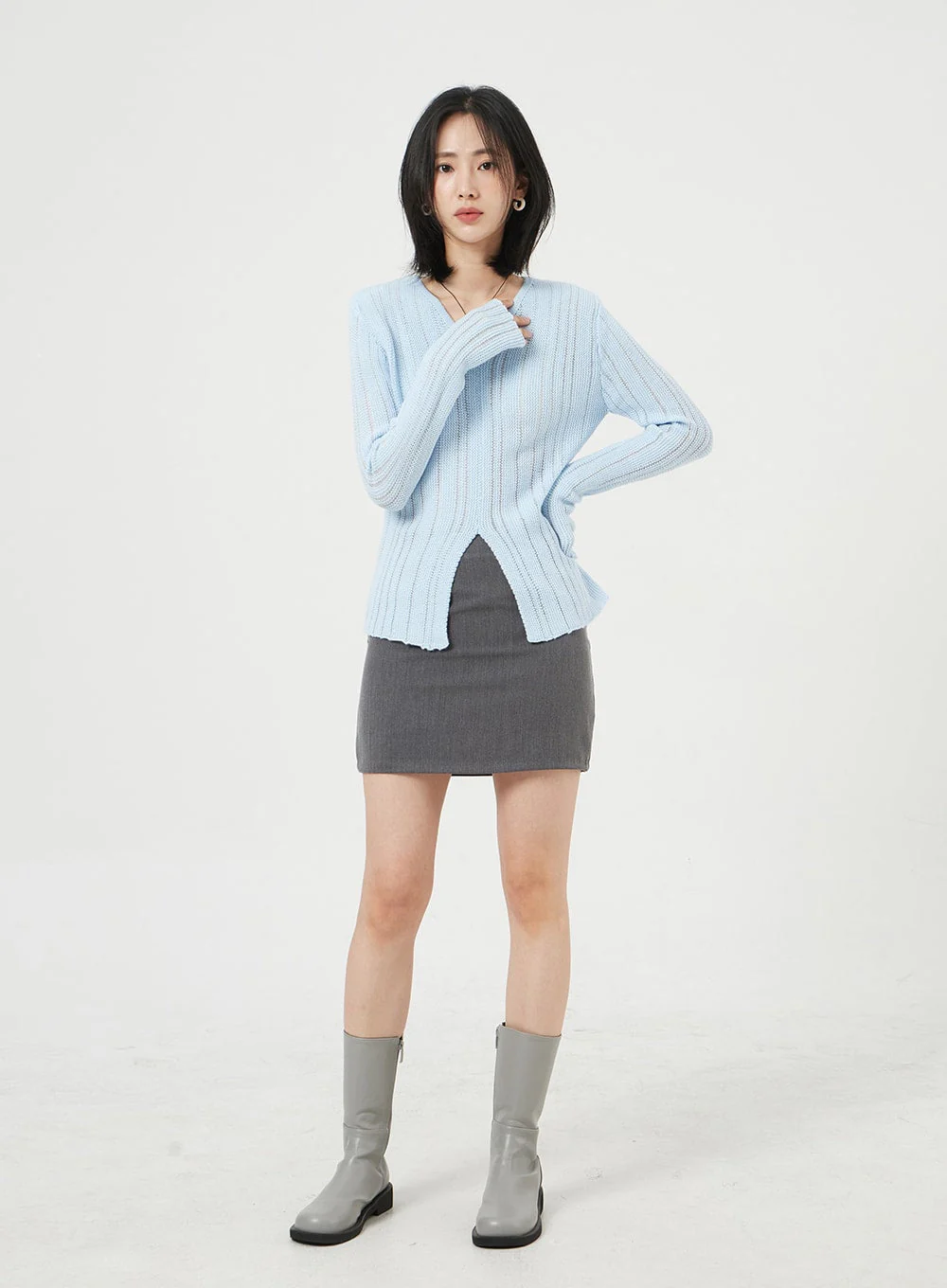 Basic Mini Skirt OM322 - Image 2