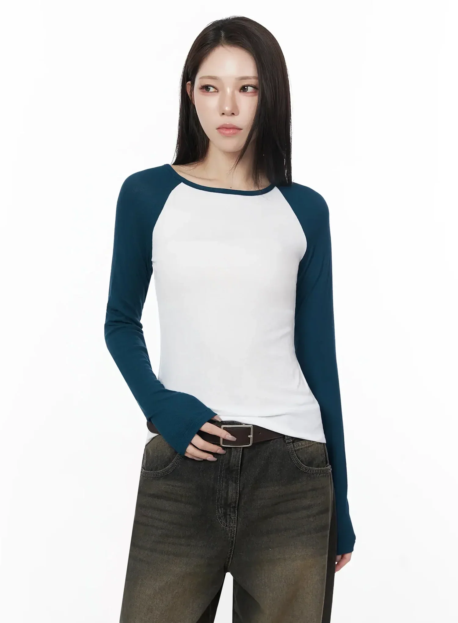 Basic Raglan Long Sleeve Top IJ528 - Image 12