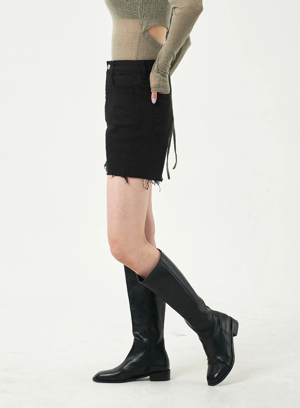 Basic Ripped Shorts OA325 - Image 2