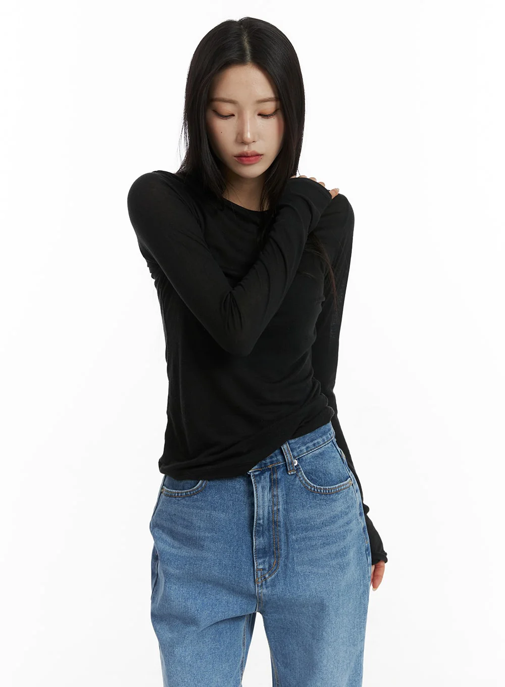 Basic Round Neck Slim Fit Top CJ431 - Image 4
