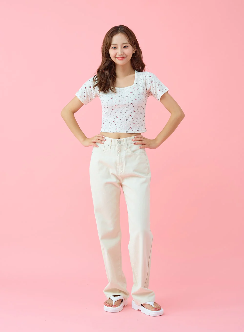 Basic Semi Wide Cotten Pants BG04