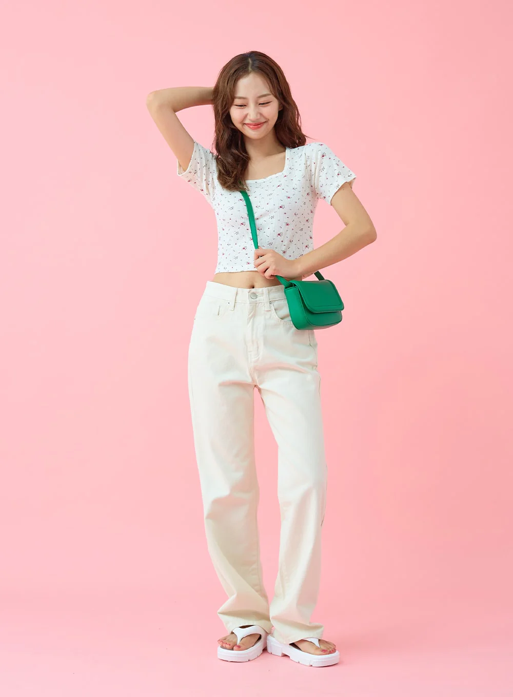 Basic Semi Wide Cotten Pants BG04 - Image 3