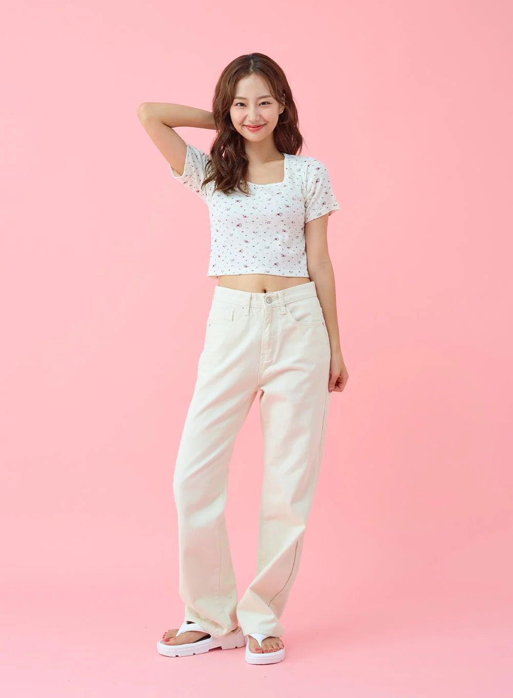 Basic Semi Wide Cotten Pants BG04 - Image 4