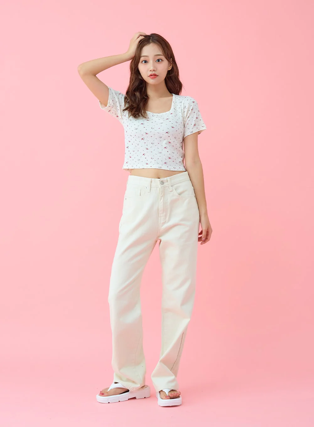 Basic Semi Wide Cotten Pants BG04 - Image 6