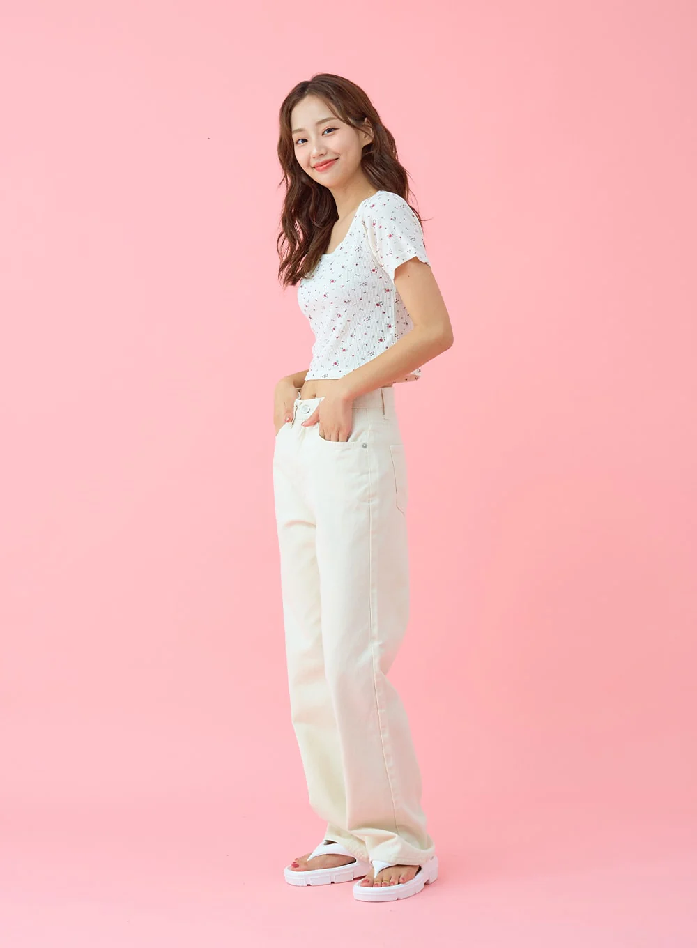 Basic Semi Wide Cotten Pants BG04 - Image 7