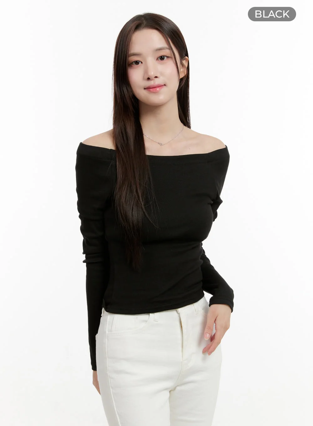 Basic Slim Off-Shoulder Top OG429 - Image 7