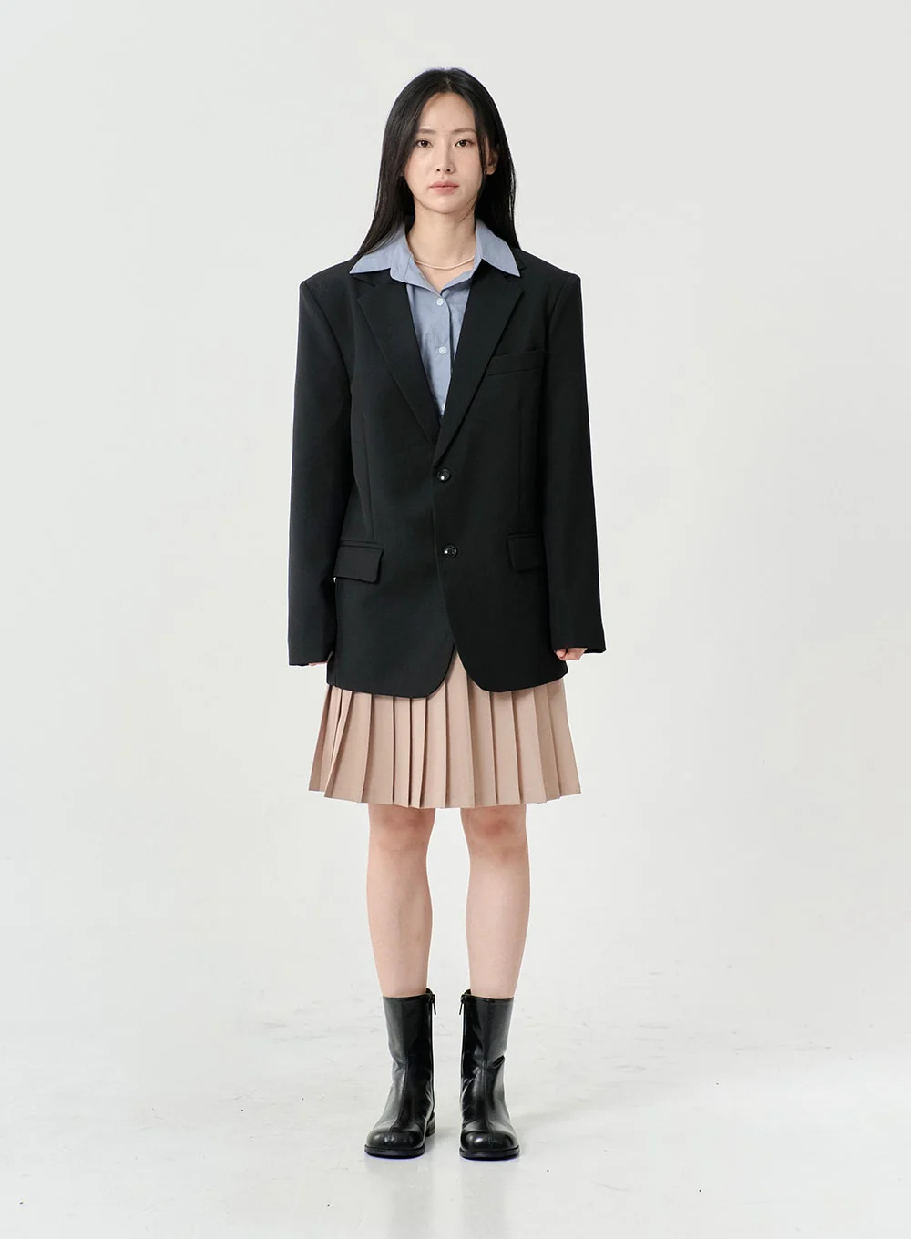 Basic Two Button Blazer with Pocket OS06 - Image 12