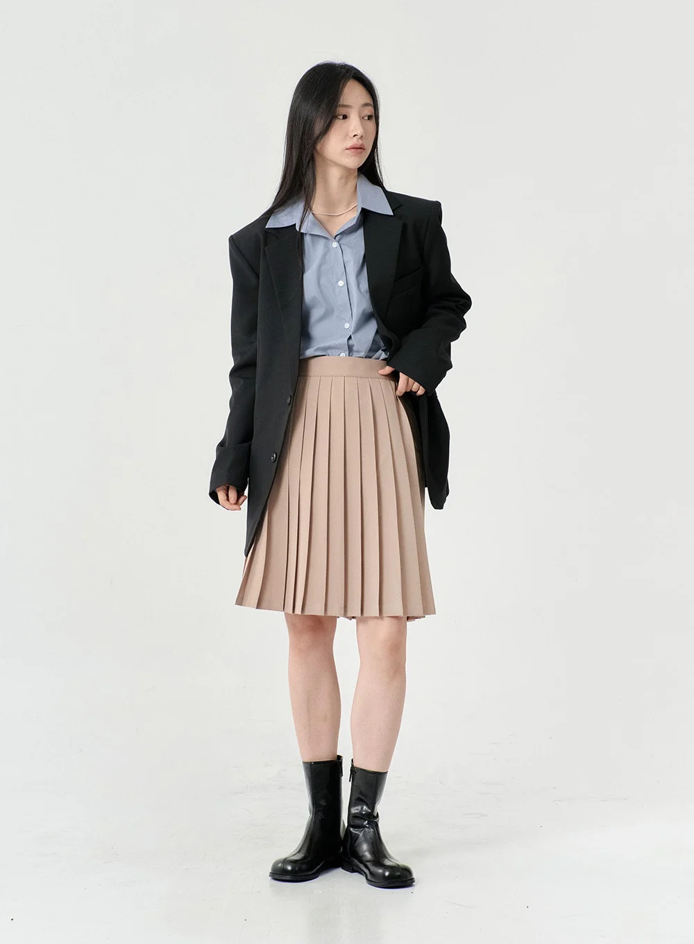 Basic Two Button Blazer with Pocket OS06 - Image 3