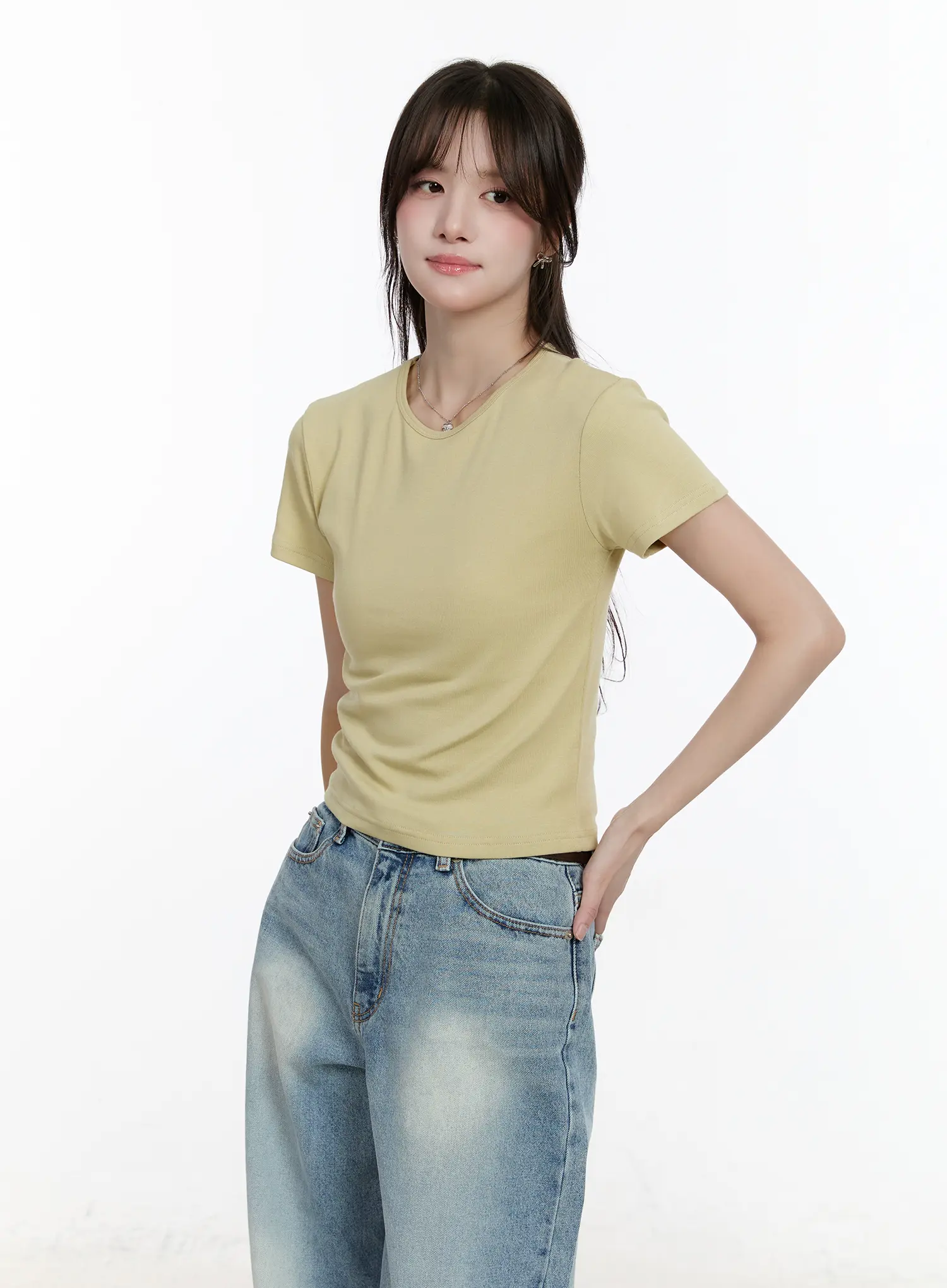 Basic U-Neck Short Sleeve Tee CM505 - Image 2