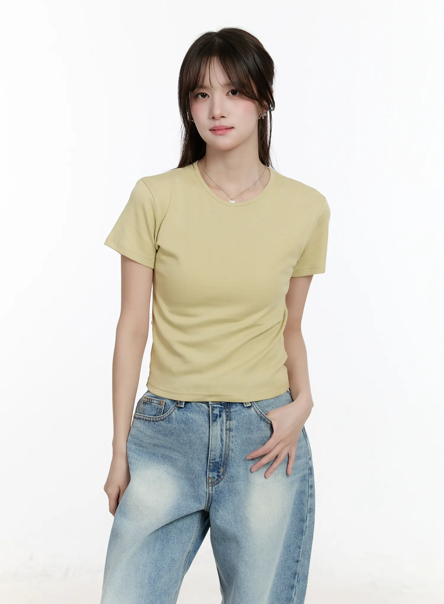 Basic U-Neck Short Sleeve Tee CM505 - Image 6