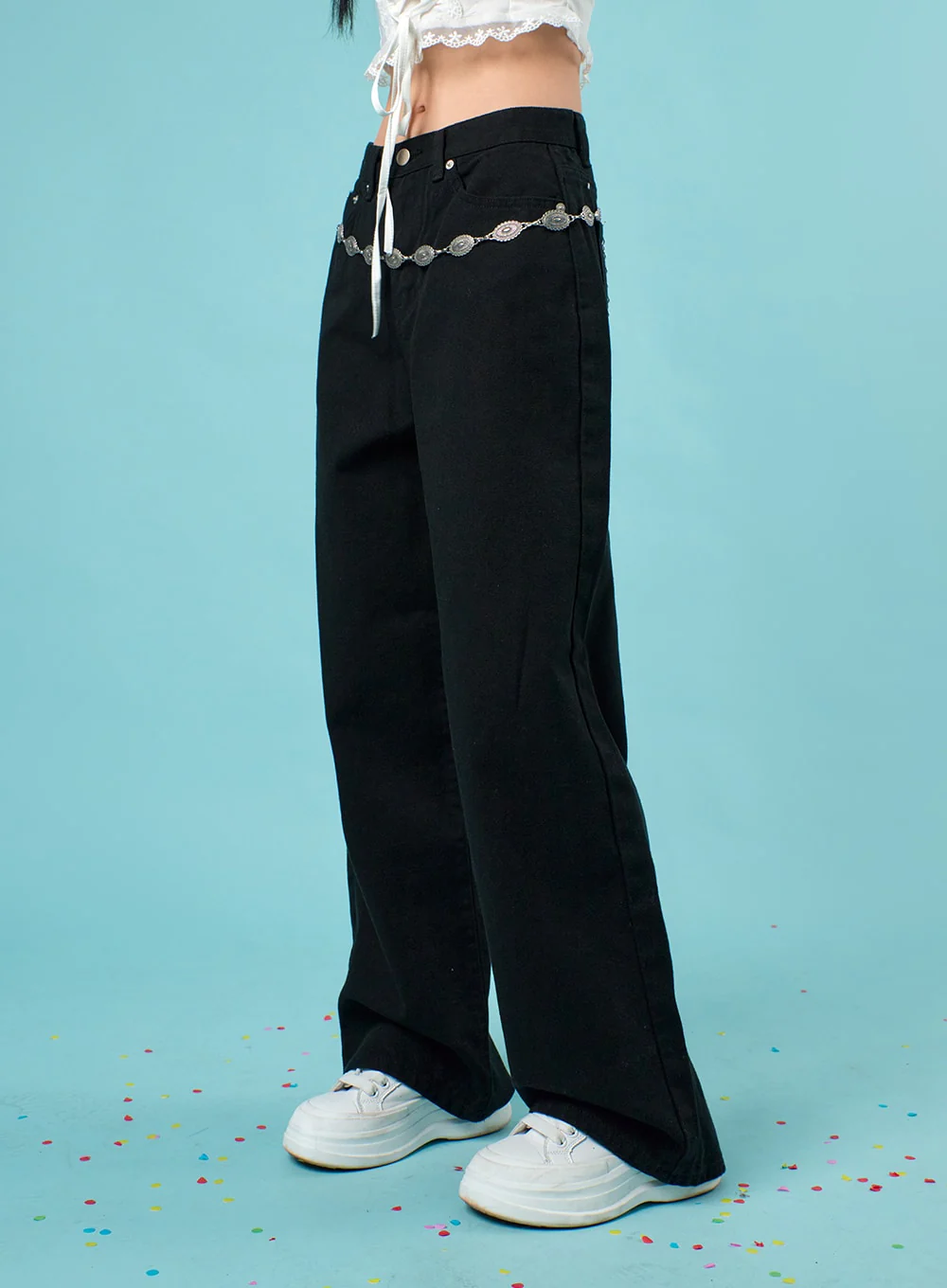 Basic Wide-Leg Pants IJ430 - Image 4