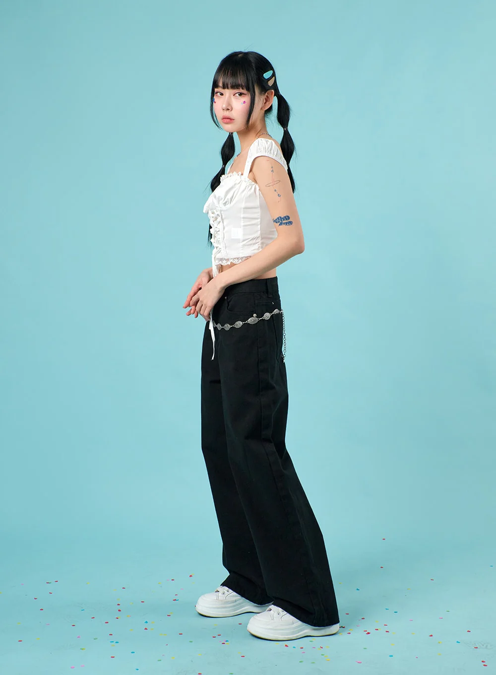 Basic Wide-Leg Pants IJ430 - Image 6