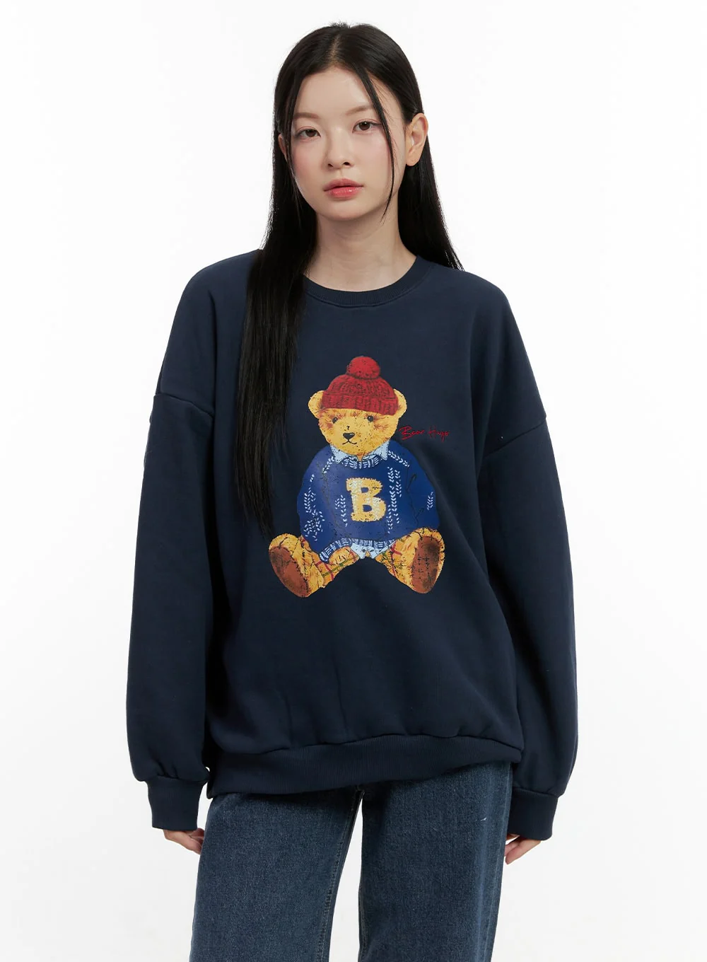 Bear Graphic Crewneck Sweatshirt ON408 - Image 10