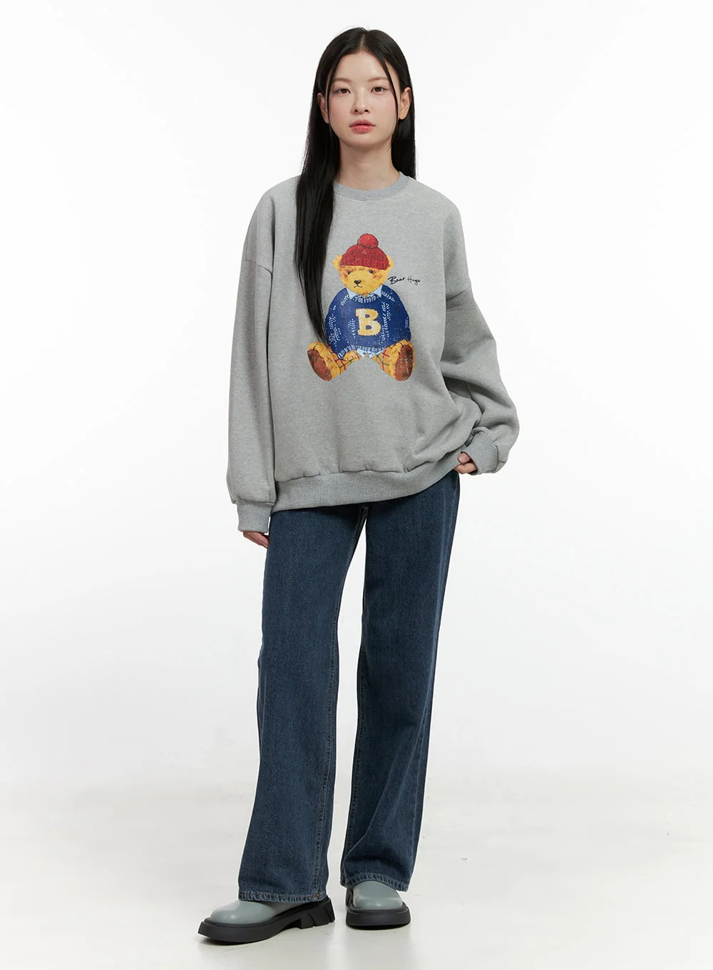 Bear Graphic Crewneck Sweatshirt ON408 - Image 2