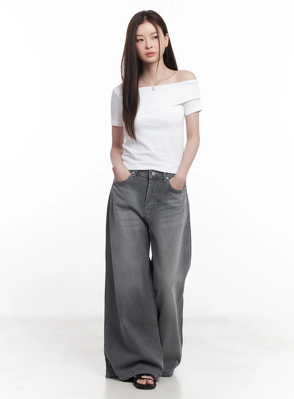 Beatriz Washed Wide-Leg Jeans CY519 - Image 2