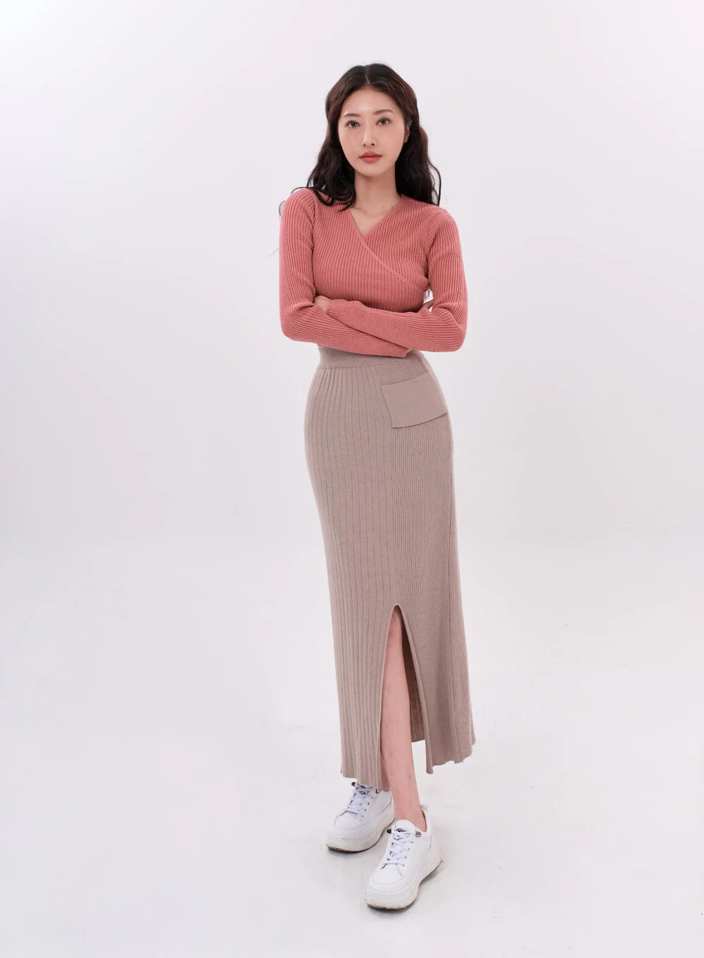 Bending Slit H-Line Long Skirt IS15 - Image 5