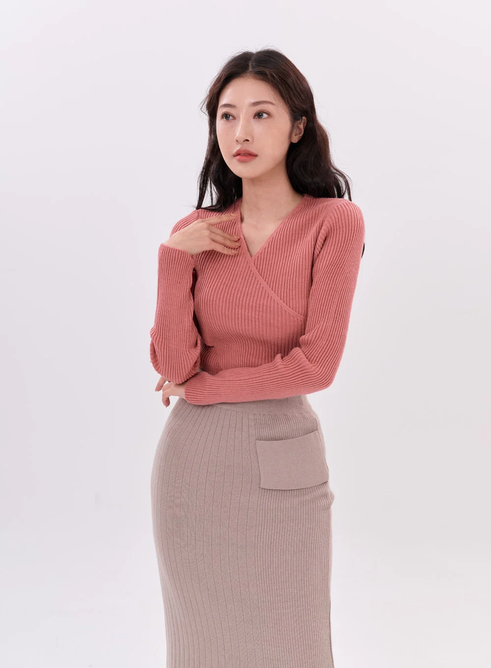 Bending Slit H-Line Long Skirt IS15 - Image 8