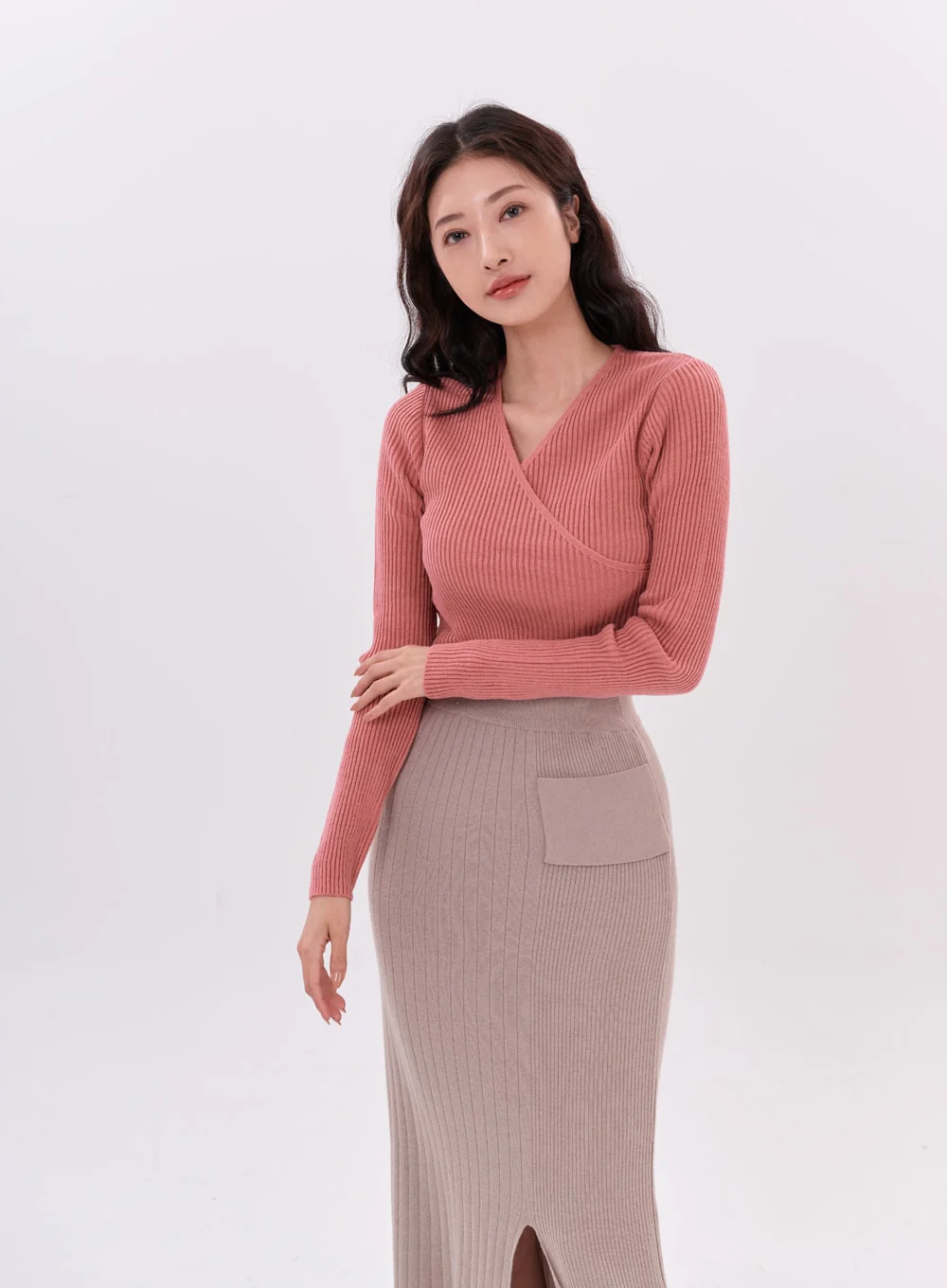 Bending Slit H-Line Long Skirt IS15 - Image 9