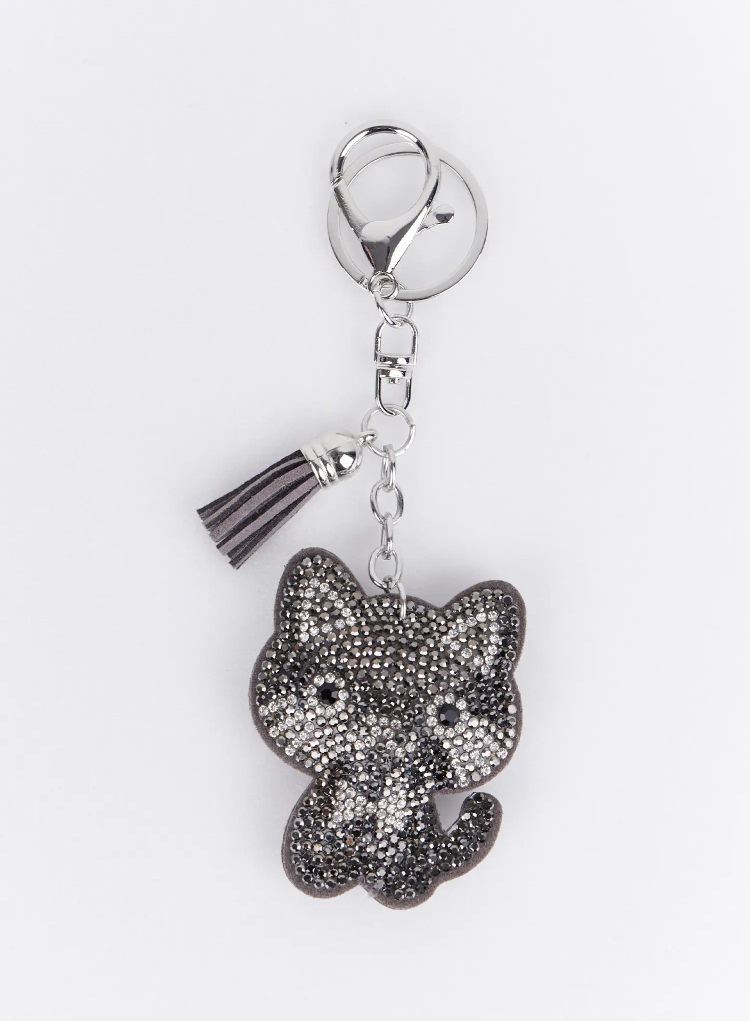 Black and White Rhinestone Ribbon Character Keychain IA524 - Image 3