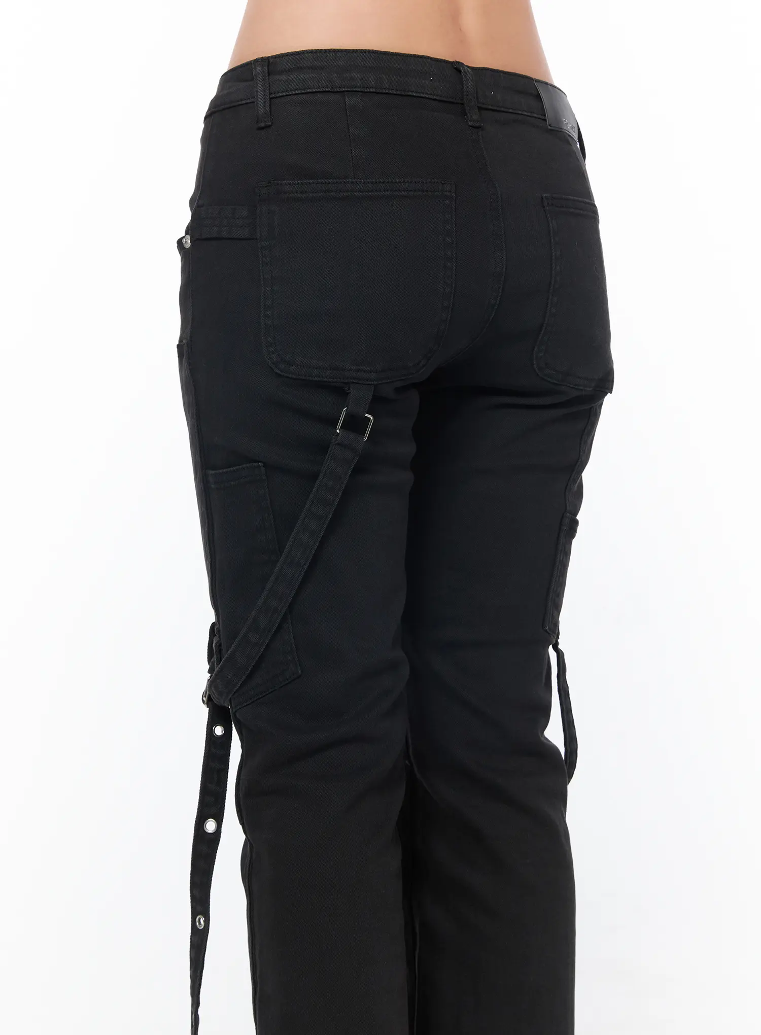 Black Bucle Bootcut Cargo Pants CY513 - Image 10