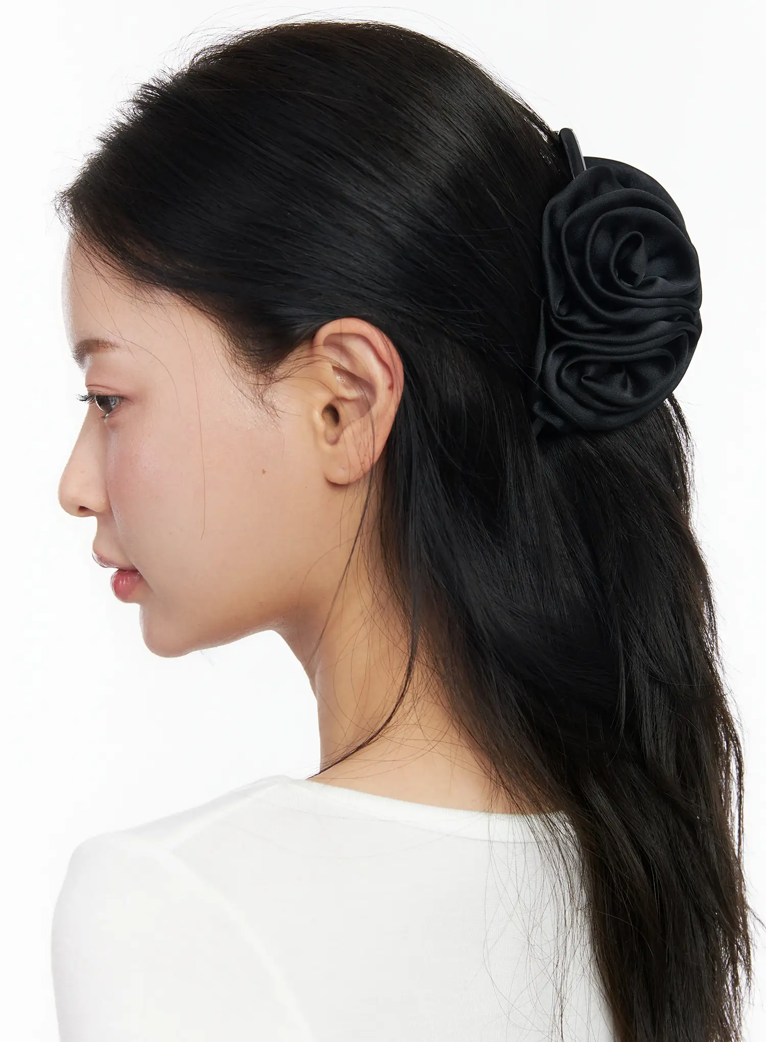 Black Floral Hair Clip CM519 - Image 4