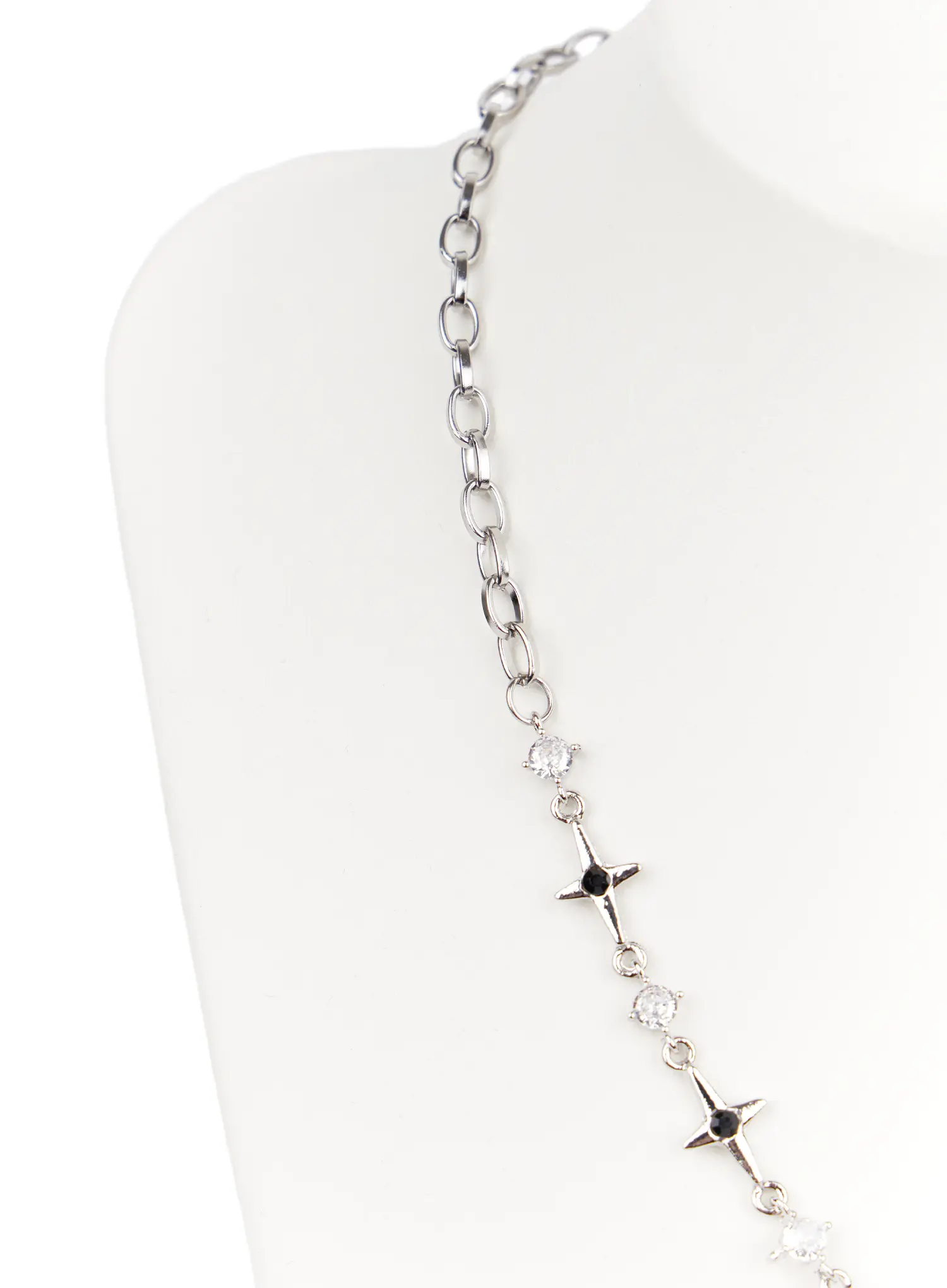 Black Heart Chain Necklace CA508 - Image 6
