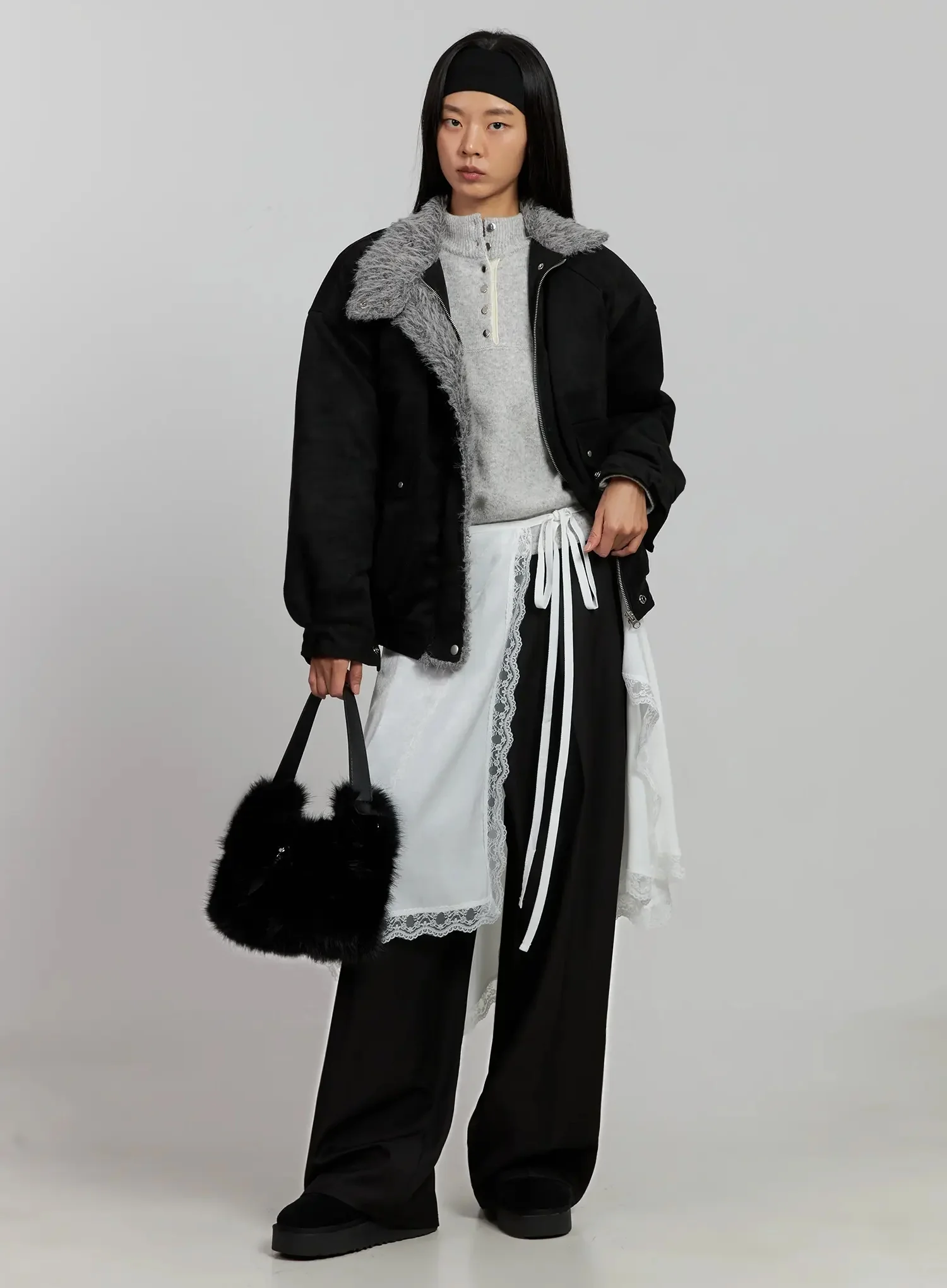 Black Oversized Slacks IJ505 - Image 15