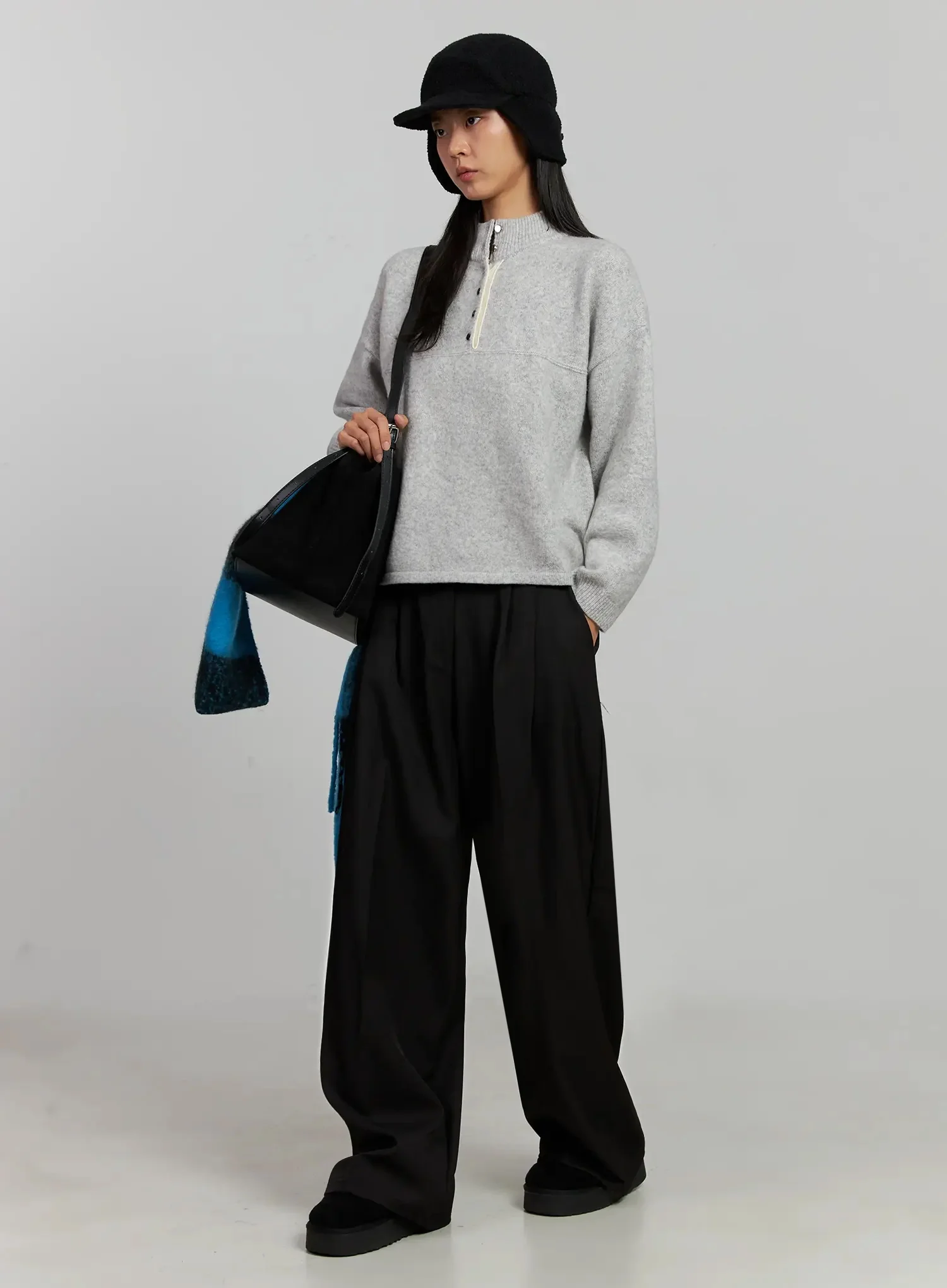 Black Oversized Slacks IJ505 - Image 2