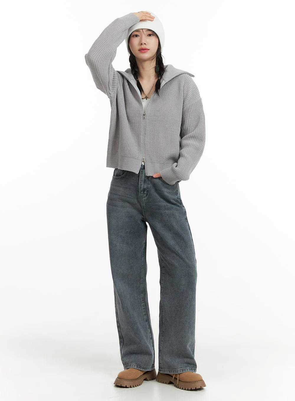 Blue Washed Straight Jeans OM408