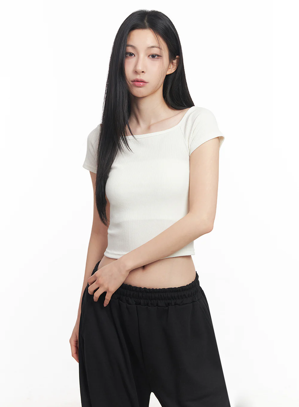 Boatneck Cropped Tee IY516 - Image 14
