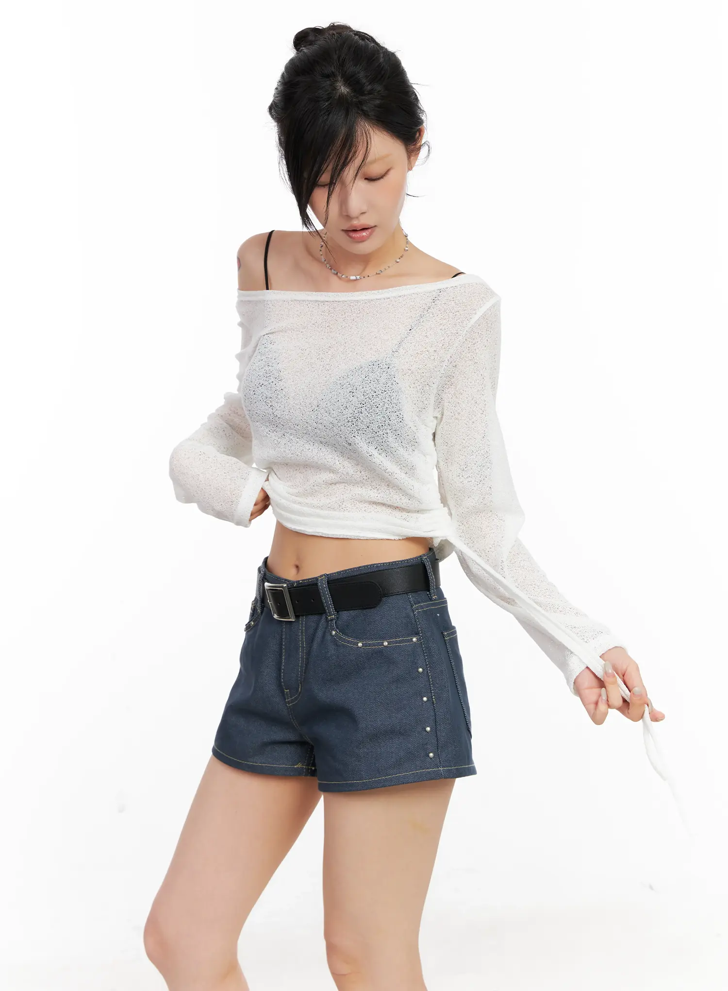 Boatneck Off-Shoulder Long Sleeve CL525 - Image 11
