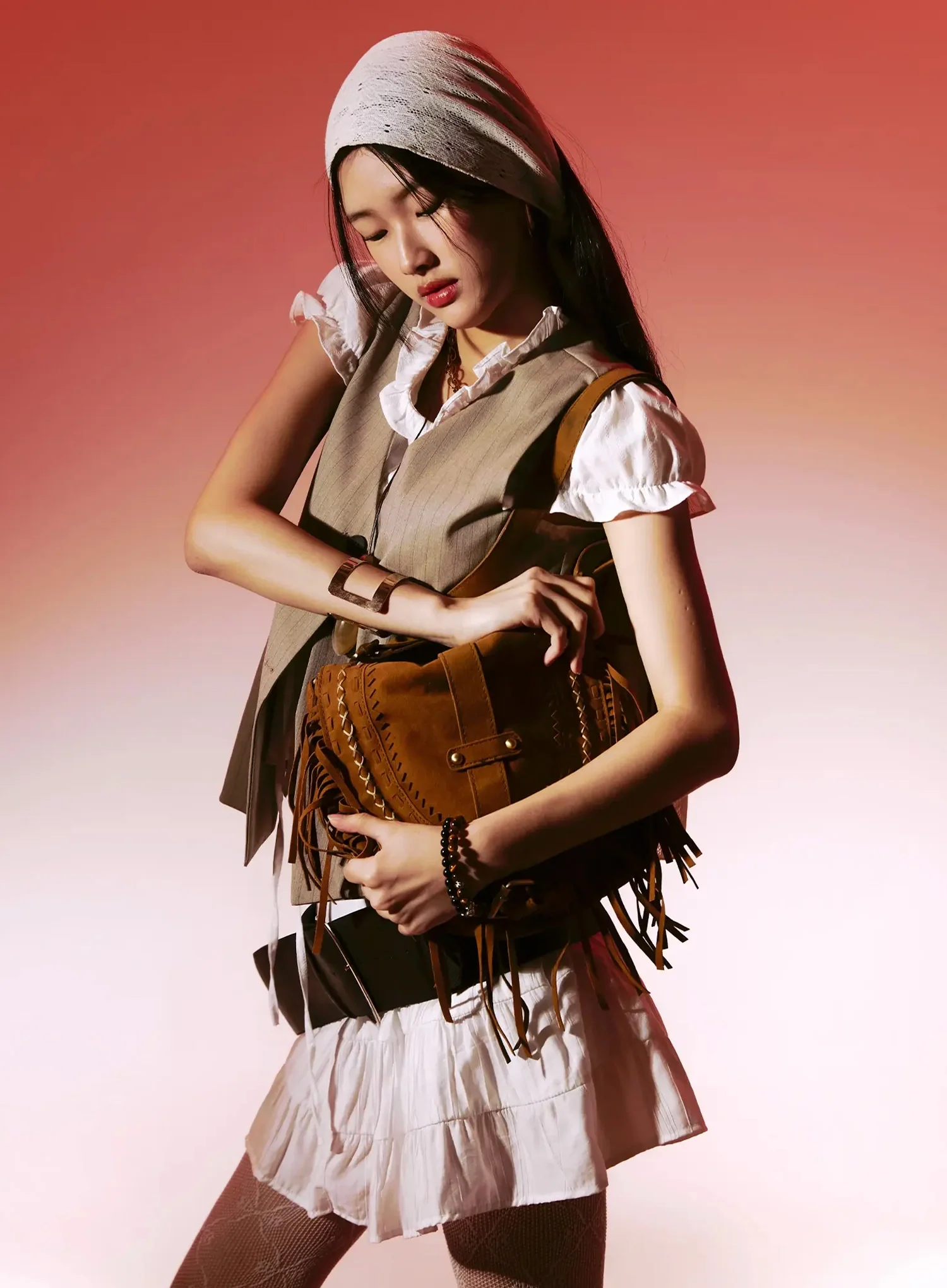 Boho Chic Ruffle Layered Skirt IM530 - Image 2