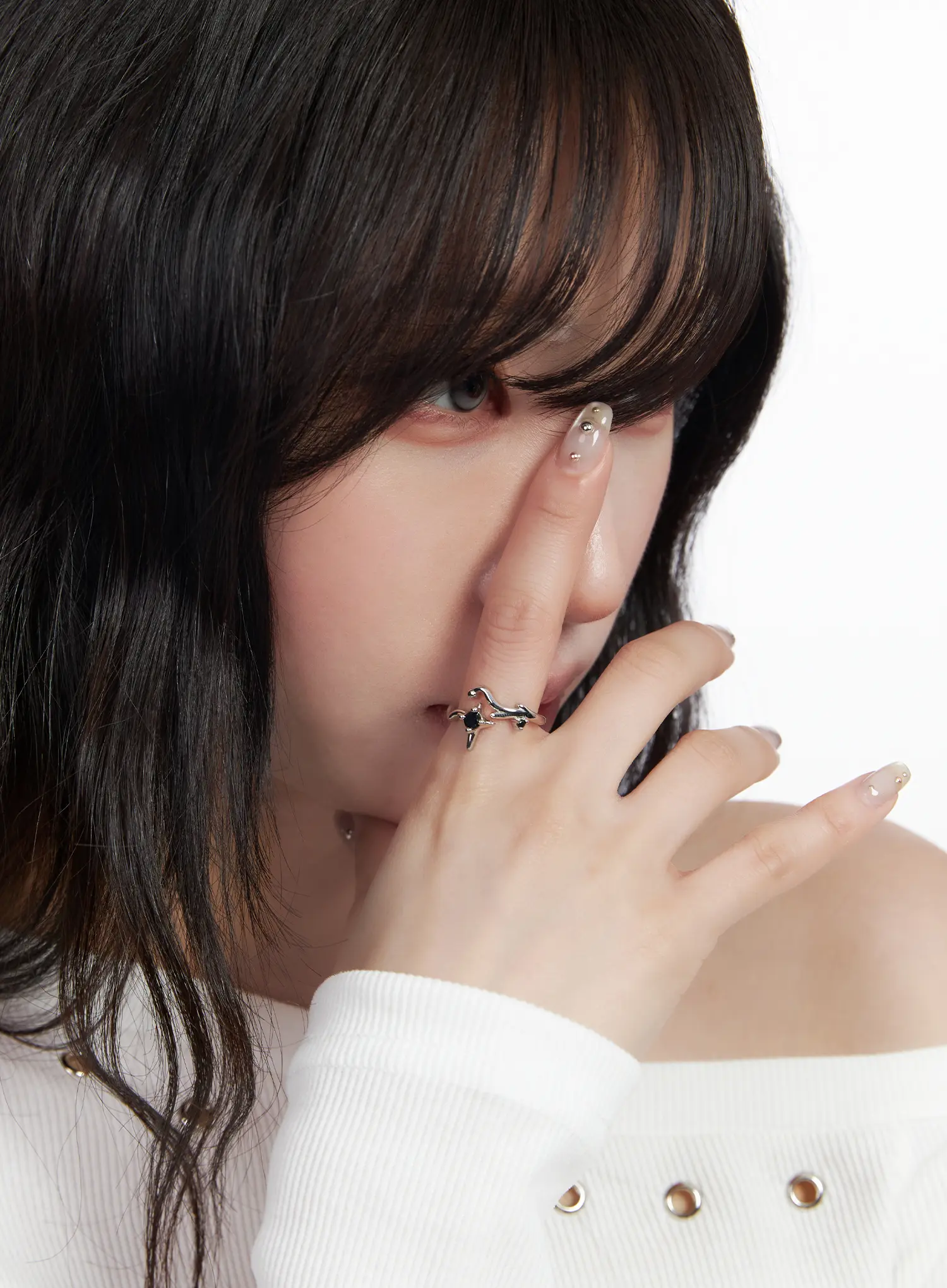 Bold Black Cubic Ring CF525 - Image 2