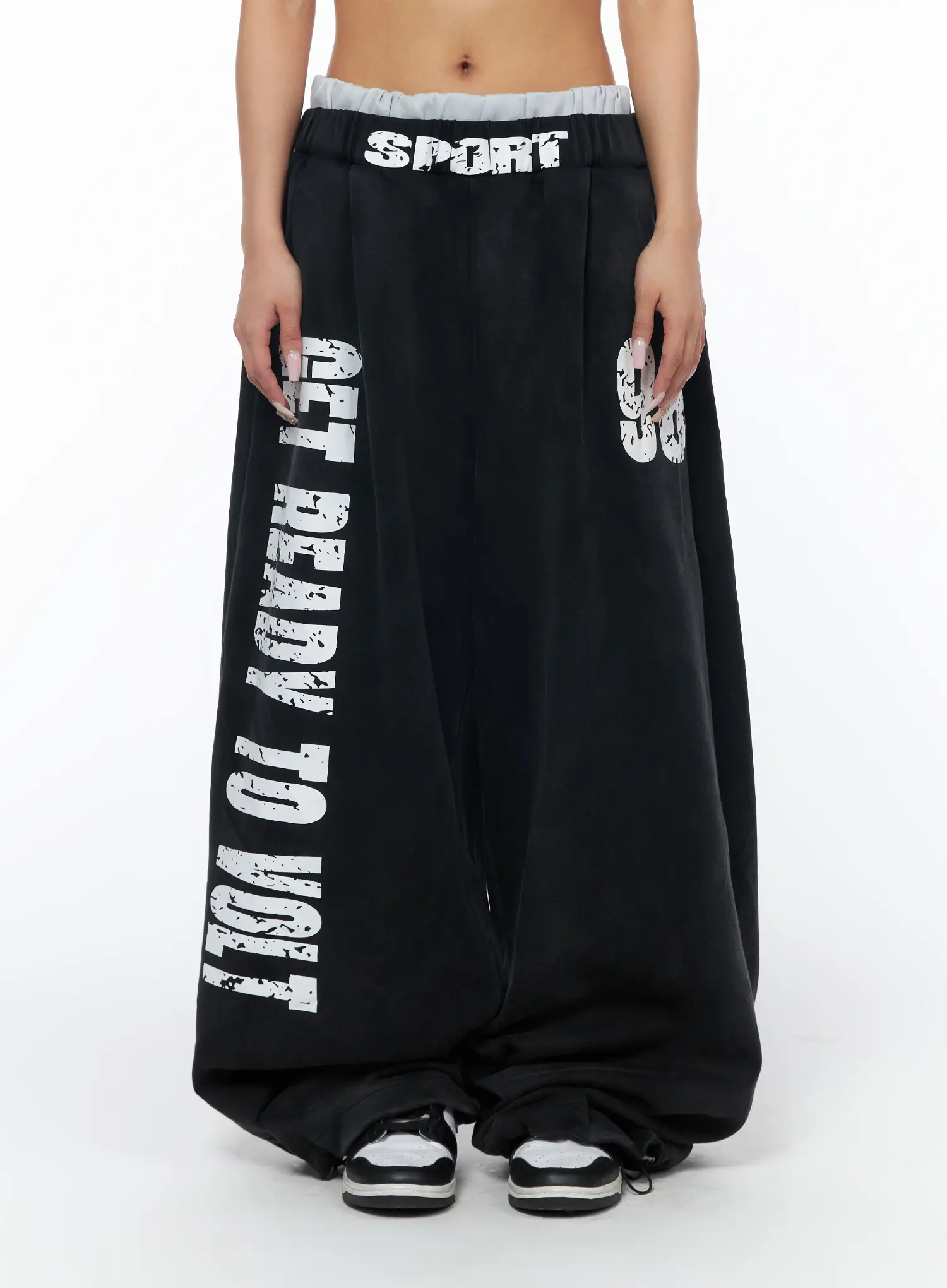 Bold Graphic Wide Leg Sweatpants CA517 - Image 2
