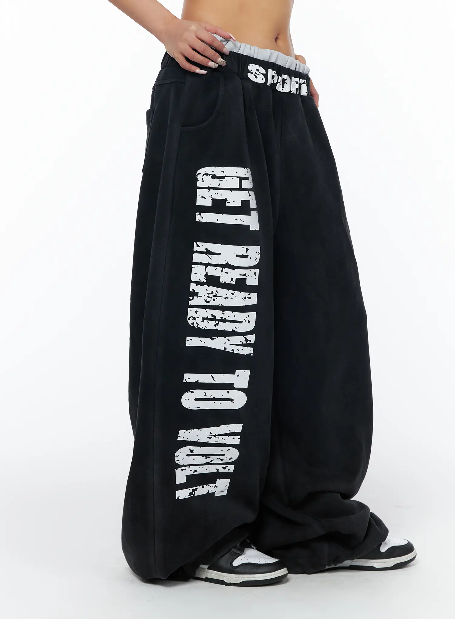 Bold Graphic Wide Leg Sweatpants CA517 - Image 3
