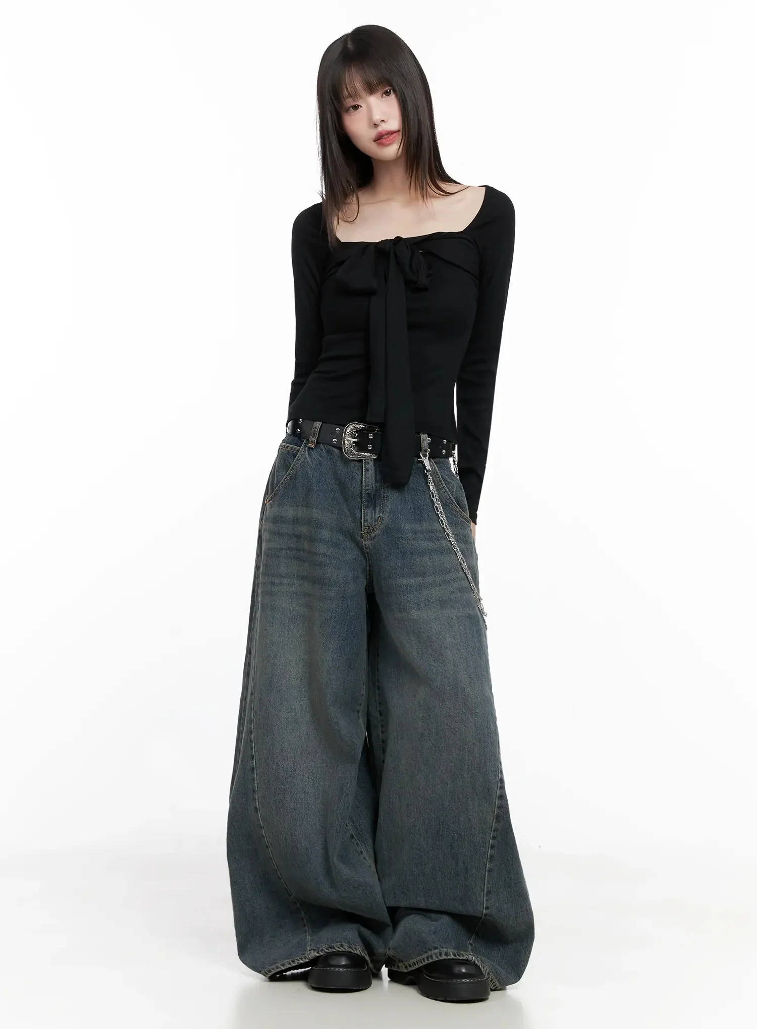 Bow Tie Long Sleeve Top IN507 - Image 2