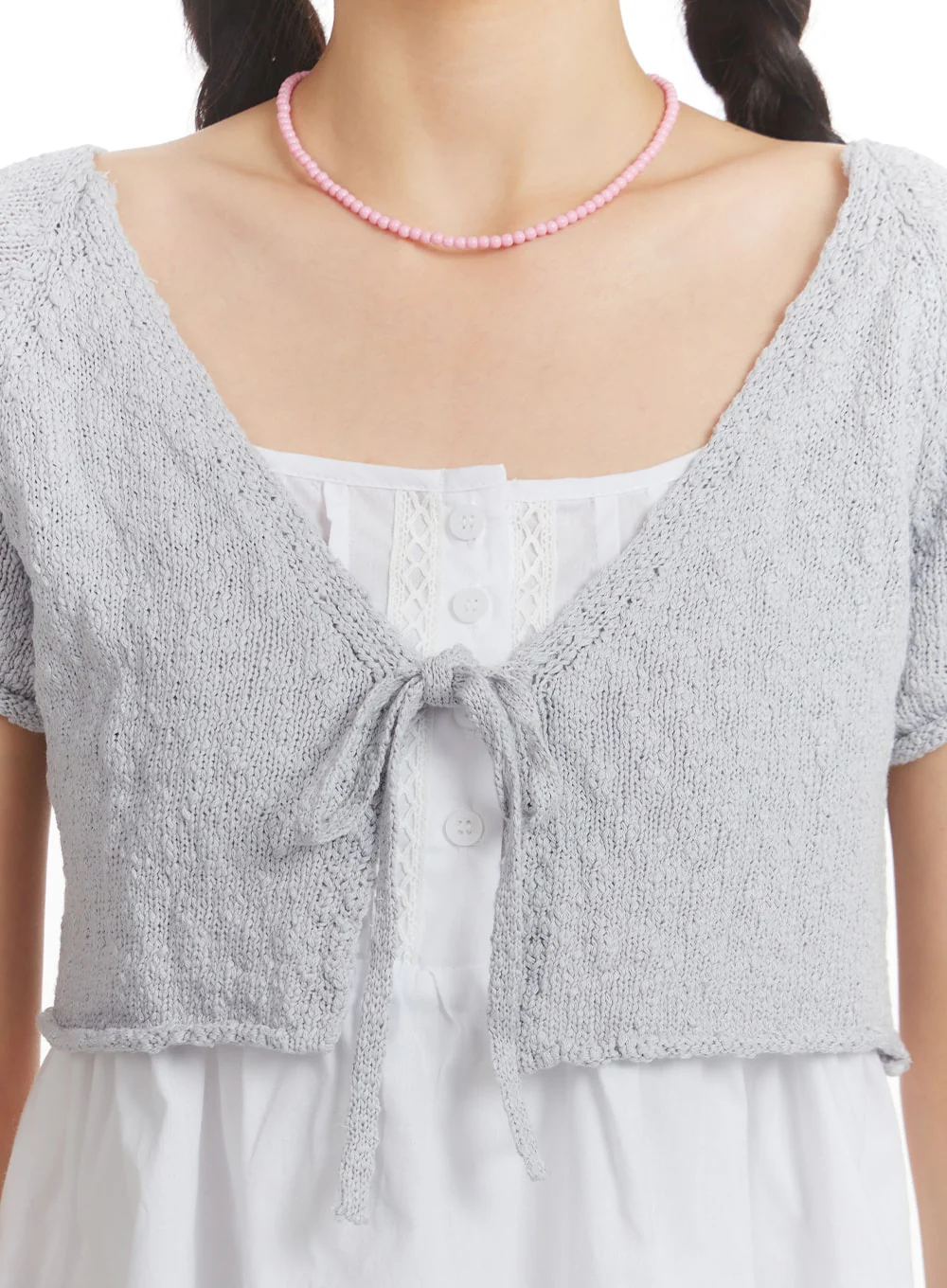 Bowknot Short Sleeve Cardigan OM406 - Image 3