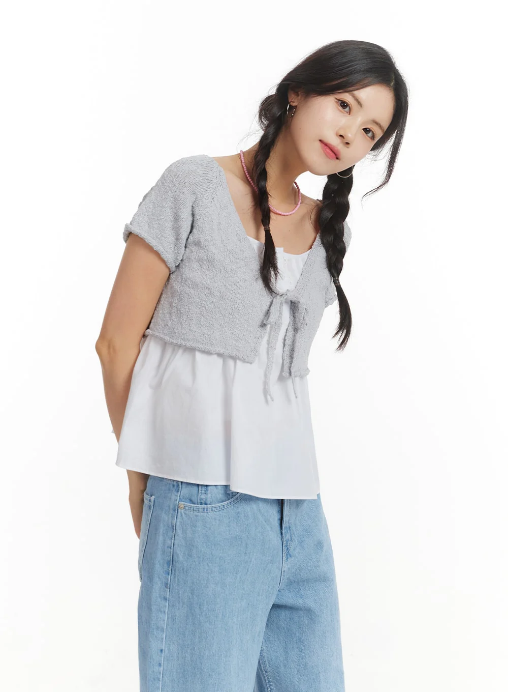 Bowknot Short Sleeve Cardigan OM406 - Image 5