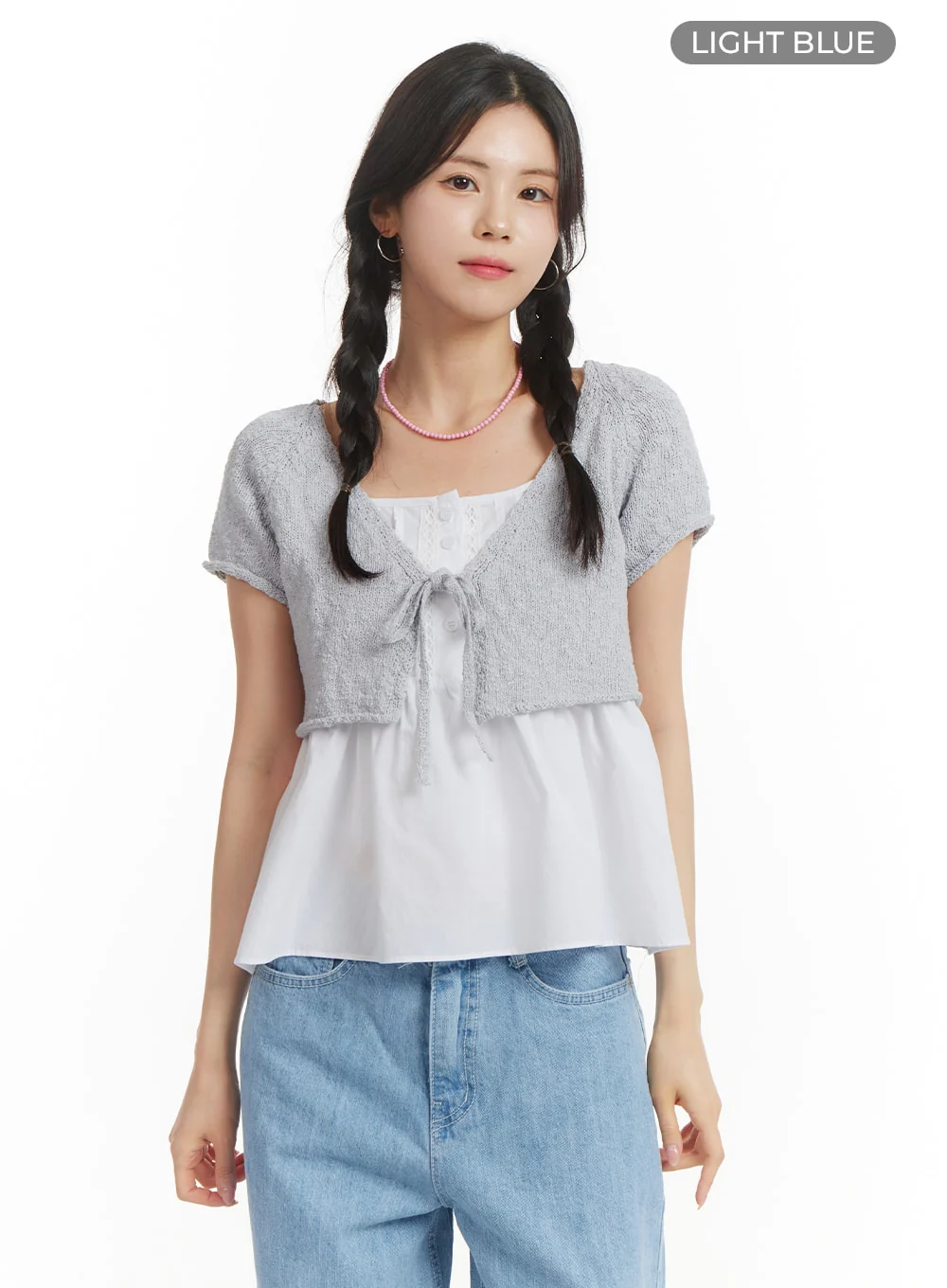 Bowknot Short Sleeve Cardigan OM406 - Image 7