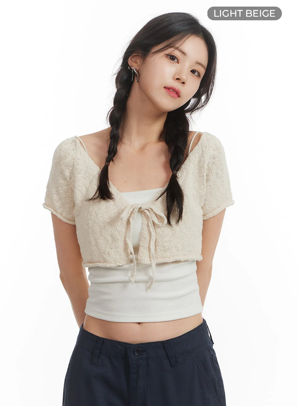 Bowknot Short Sleeve Cardigan OM406 - Image 8
