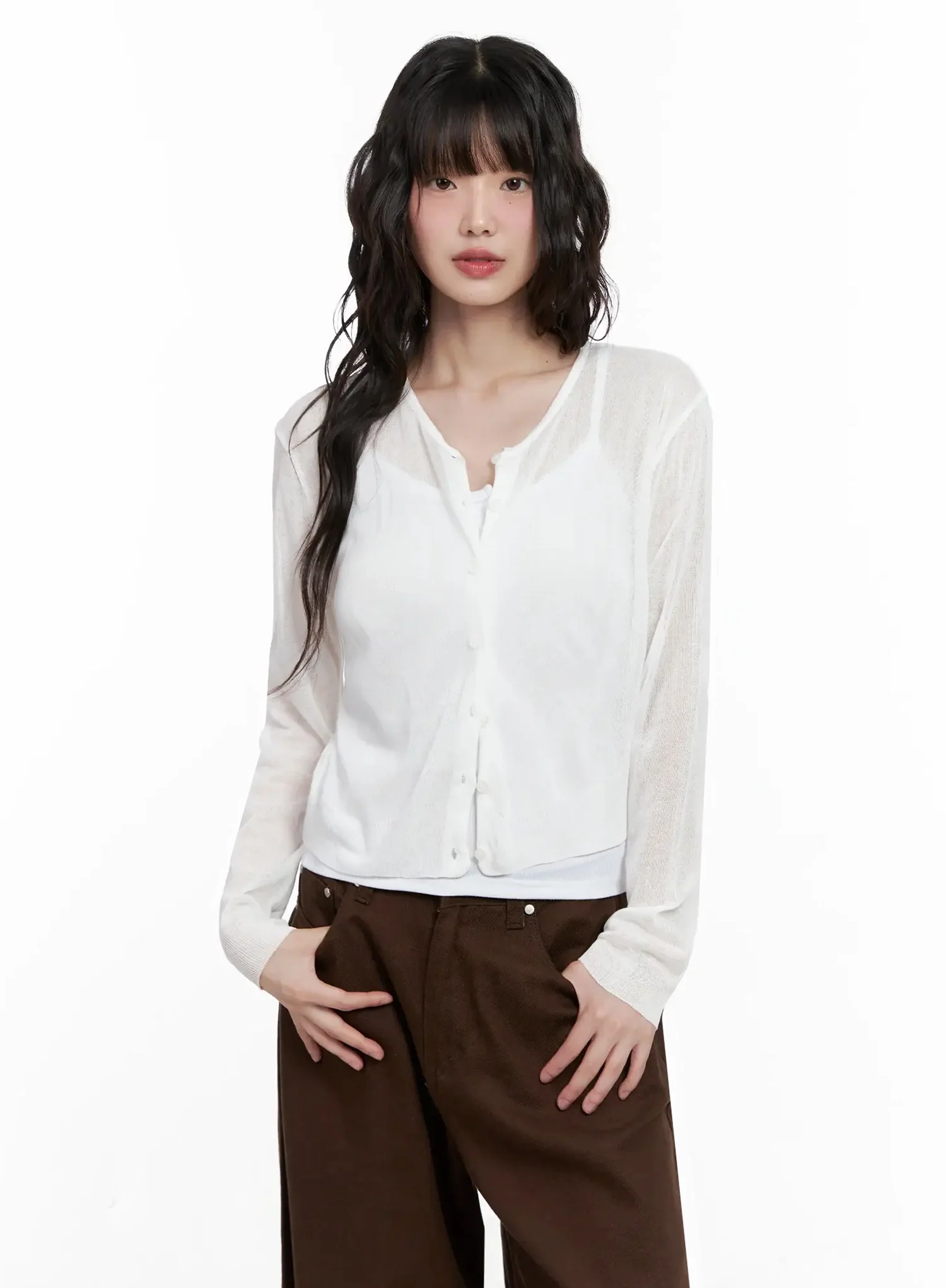 Brown Sheer Cardigan IL531 - Image 17