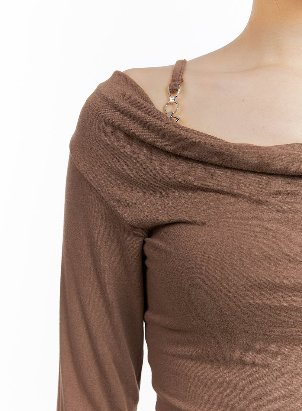 Buckle Shirred Off Shoulder Long Sleeve CG423 - Image 3