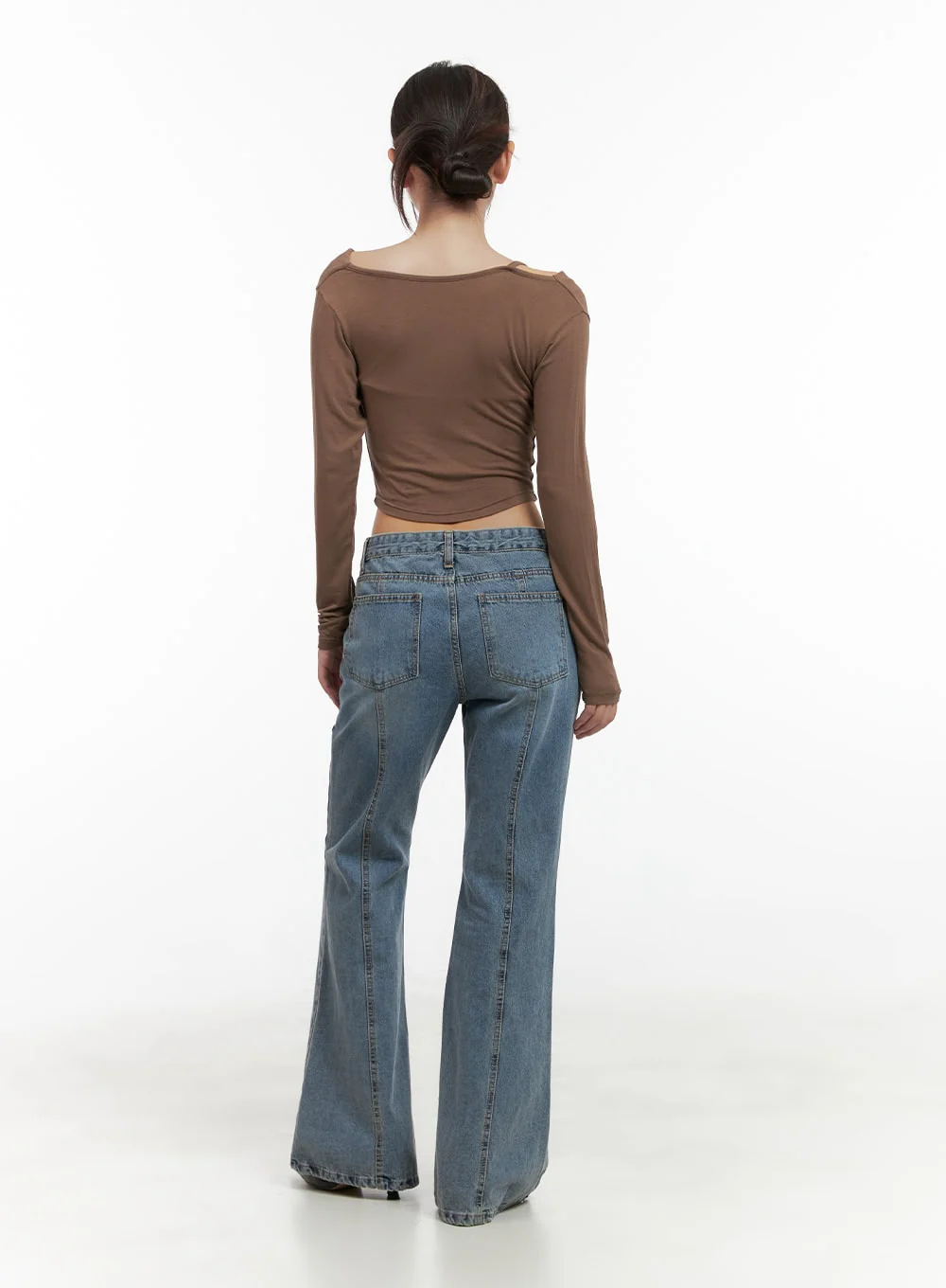 Buckle Shirred Off Shoulder Long Sleeve CG423 - Image 7