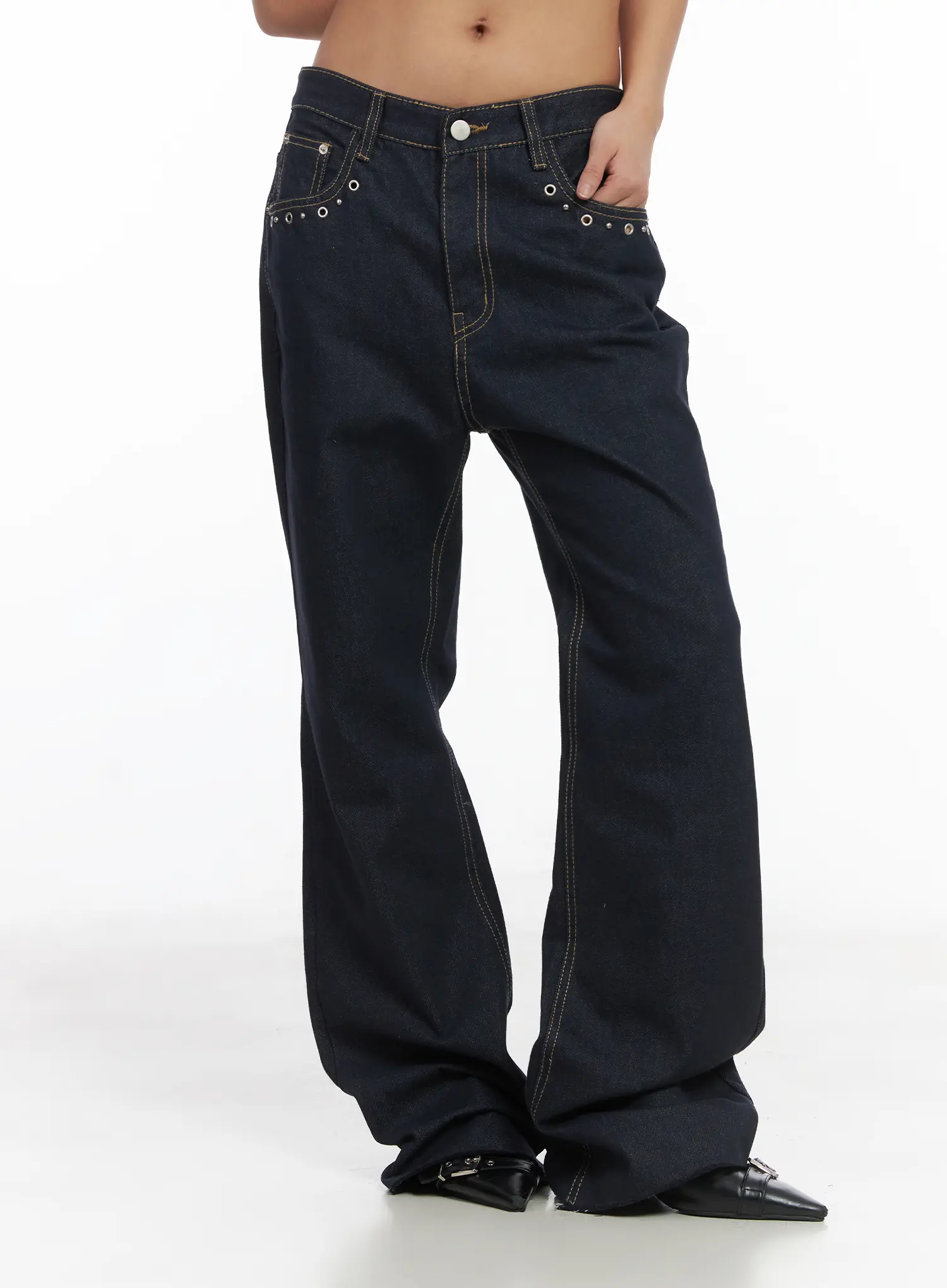 Bunn Non-Fade Eyelet Bootcut Jeans CJ512 - Image 2