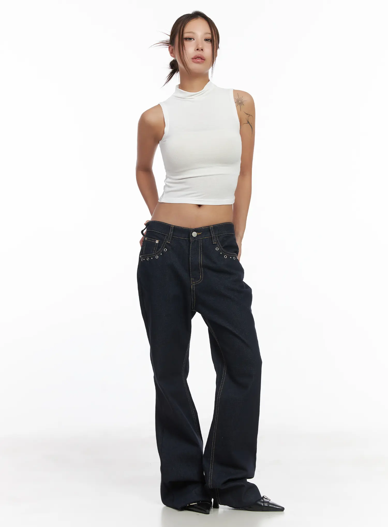 Bunn Non-Fade Eyelet Bootcut Jeans CJ512 - Image 3