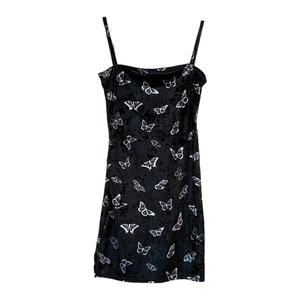 Butterfly Print Mini Strap Dress #Lewkin Original #1126K8 - Image 16